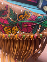 Load image into Gallery viewer, Butterfly Hand Painted Crossbody Fringe bag