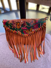 Load image into Gallery viewer, Butterfly Hand Painted Crossbody Fringe bag