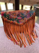 Load image into Gallery viewer, Butterfly Hand Painted Crossbody Fringe bag