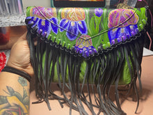 Load image into Gallery viewer, Iris Hand Painted Crossbody Fringe bag