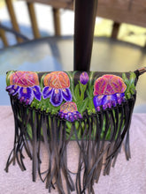 Load image into Gallery viewer, Iris Hand Painted Crossbody Fringe bag