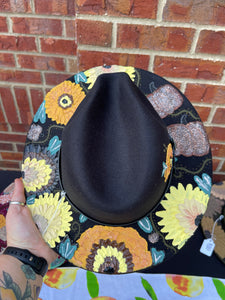 Flowers and Pumpkins Black Hat