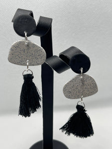 Black / granite stone tassels