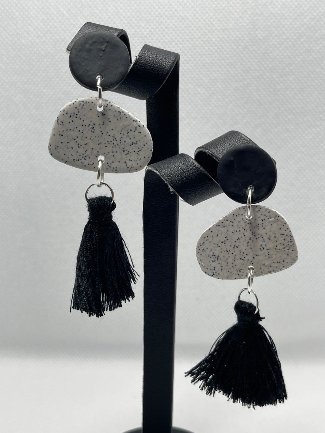 Black / granite stone tassels